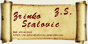 Zrinko Stalović vizit kartica